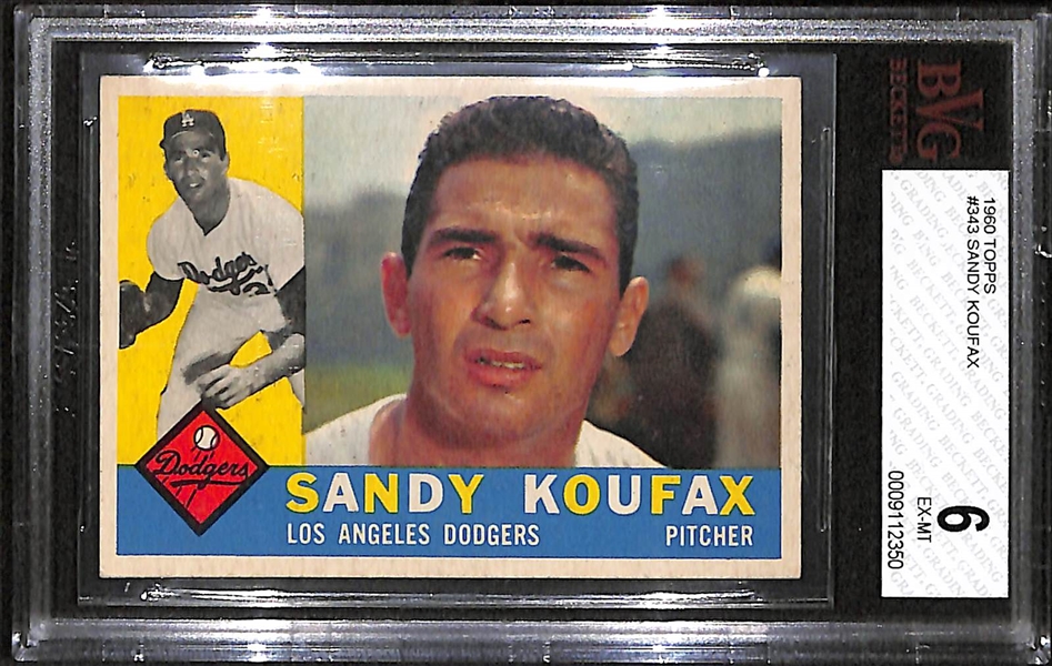 1960 Topps #343 Sandy Koufax BVG 6