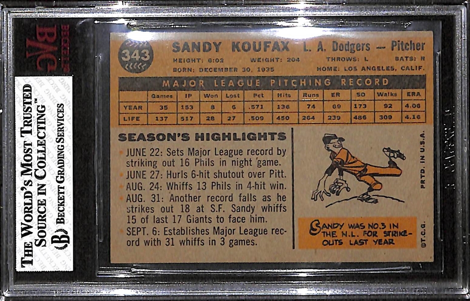 1960 Topps #343 Sandy Koufax BVG 6