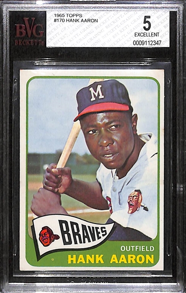 1965 Topps #170 Hank Aaron BVG 5