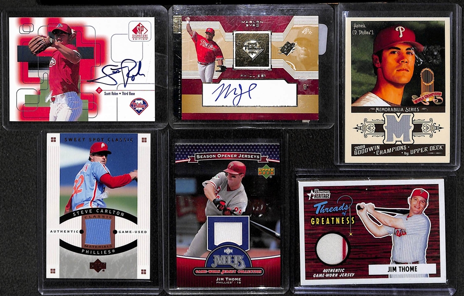 Lot Of 16 Phillies Autograph & Relic Cards w. Scott Rolen