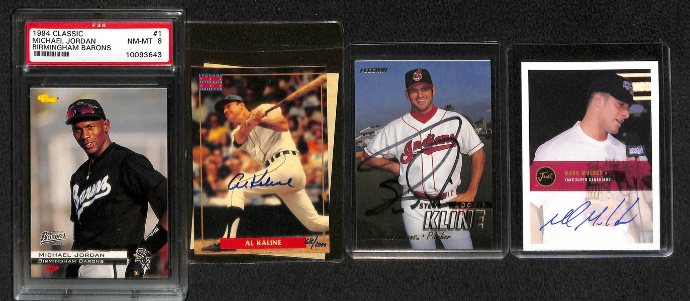 Mixed Baseball Cards & Signed Photos Lot w. Musial Auto