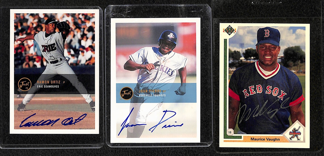 Mixed Baseball Cards & Signed Photos Lot w. Musial Auto