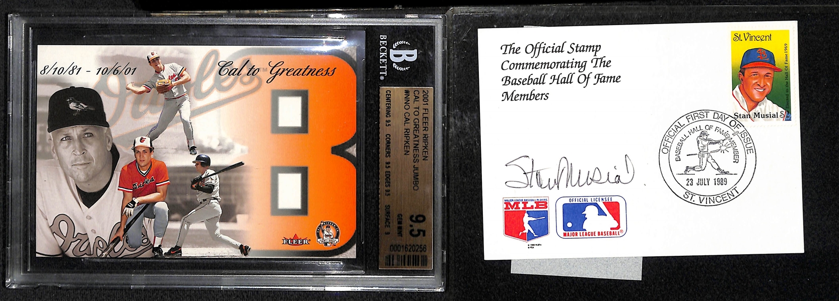 Mixed Baseball Cards & Signed Photos Lot w. Musial Auto