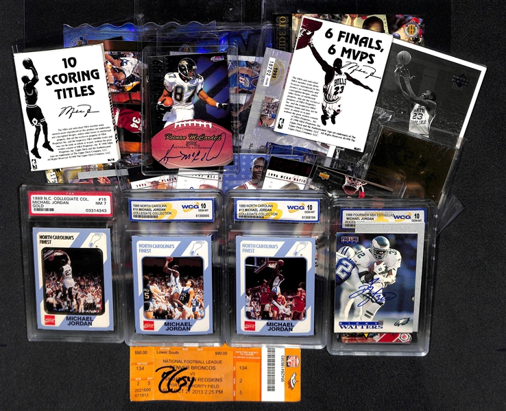 Football & Basketball Cards & Signed Photos Lot