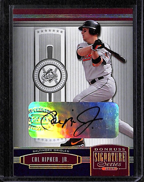 Lot Of 3 Orioles Stars Autograph Cards w. Cal Ripken Jr, Markakis, Wieters