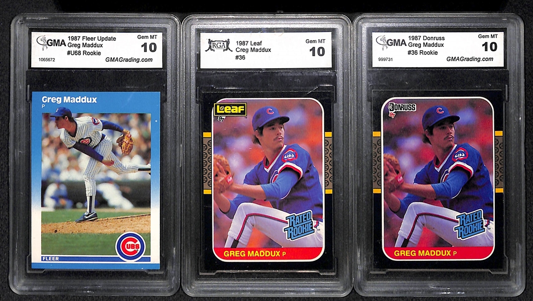 Lot Of 23 Baseball Graded Rookie Cards w. Frank Thomas. Maddux, Chipper Jones, Adam Jones, & more!