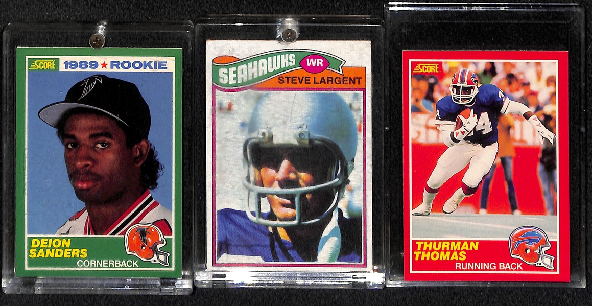 Lot Of 10 Football Stars Rookie Cards w. Aikman & Sanders Score Rookies, Largnet, Irvin, +