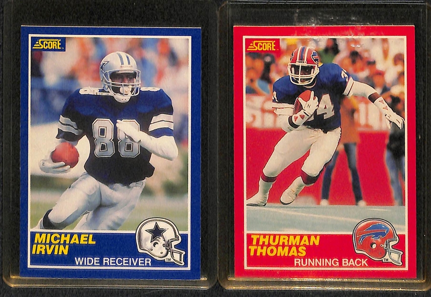 Lot Of 10 Football Stars Rookie Cards w. Aikman & Sanders Score Rookies, Largnet, Irvin, +
