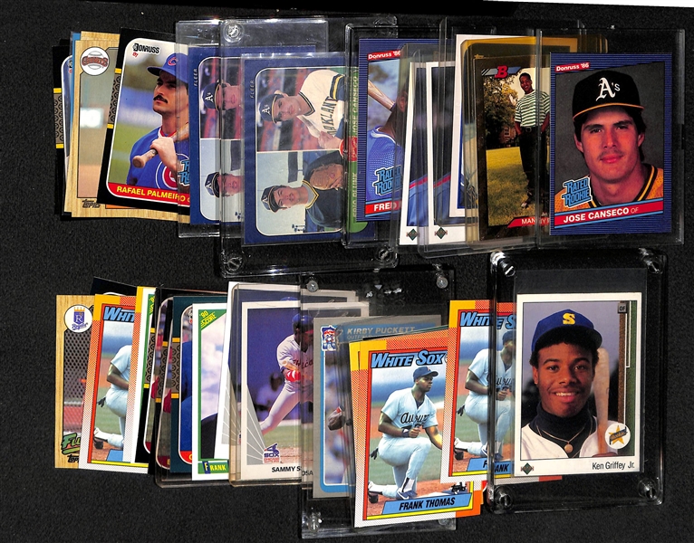 Lot Of 34 Baseball Stars Rookie Cards w. Griffey Jr Upper Deck, Sosa, Maddux, Larkin, & more