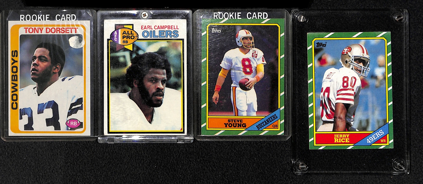 Lot Of 23 Football Stars Rookie Cards w. Jerry Rice Topps