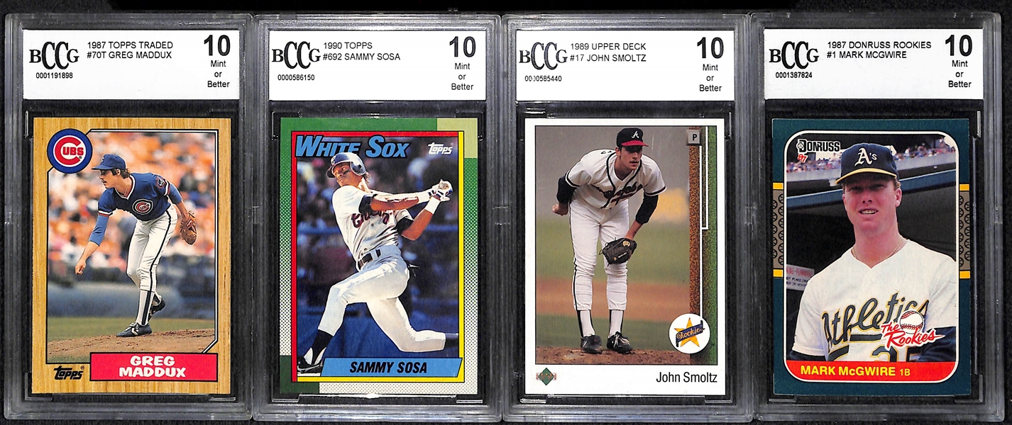 Lot Of 15 Baseball Graded Star Cards w. Sosa, Utley, Maddux, F. Hernandez, and more