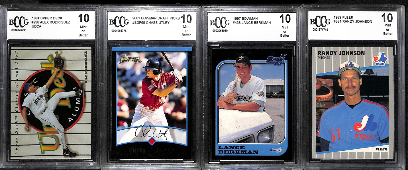 Lot Of 15 Baseball Graded Star Cards w. Sosa, Utley, Maddux, F. Hernandez, and more