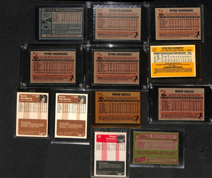Lot Of 12 Baseball Stars Rookie Cards w. Rickey Henderson
