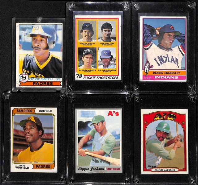 Lot Of 6 1970's Baseball Stars Cards w. Ozzie Smith RC
