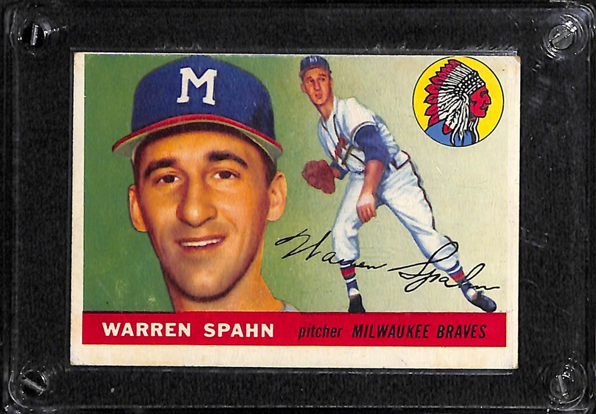 Lot Of 5 Vintage Cards (1940-65) w. 1955 Topps Warren Spahn