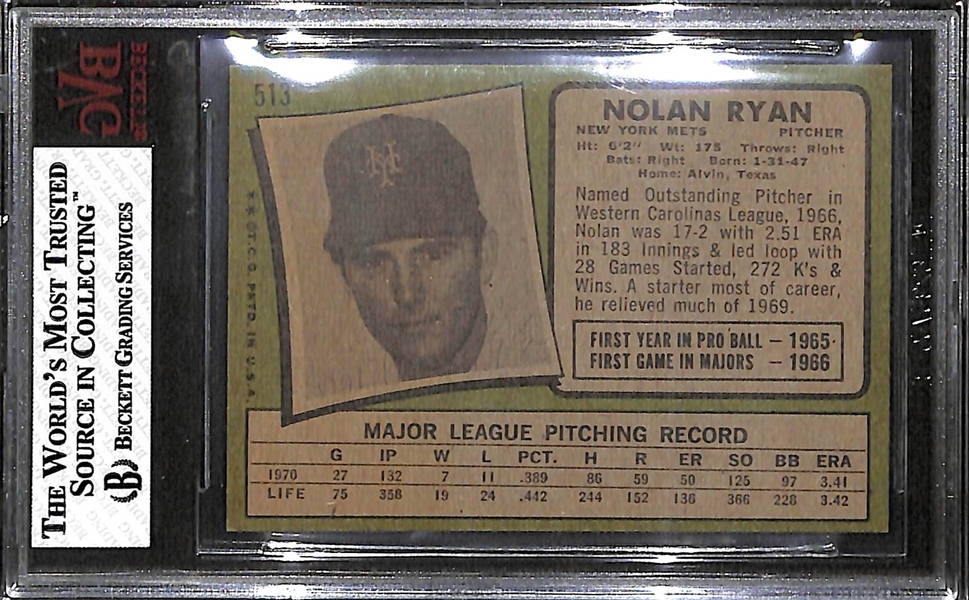 1971 Topps #513 Nolan Ryan BVG 8 