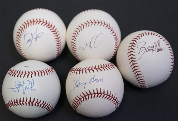 Lot Of 5 Phillies Signed Baseballs w. Larry Bowa