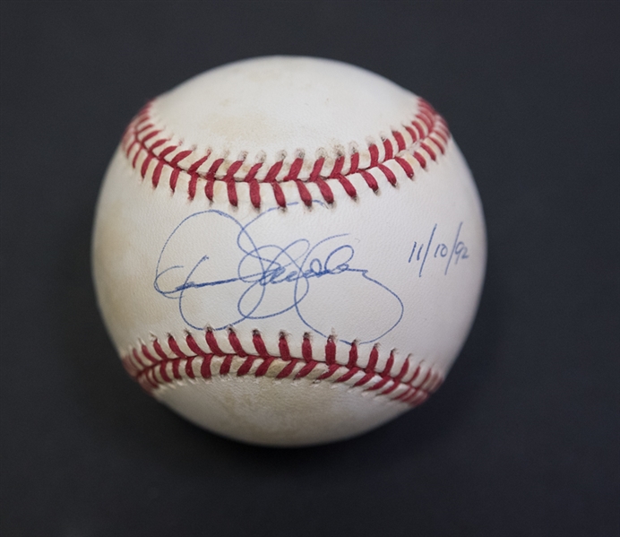 Lot Of 2 HOF Player Signed Baseballs - Greg Maddux & Dennis Eckersley - JSA