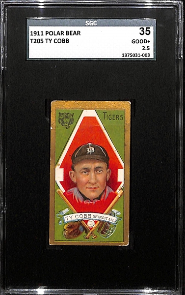 1911 T205 Ty Cobb - Polar Bear Back - SGC 35 (2.5) - Factory No. 6 - HOF