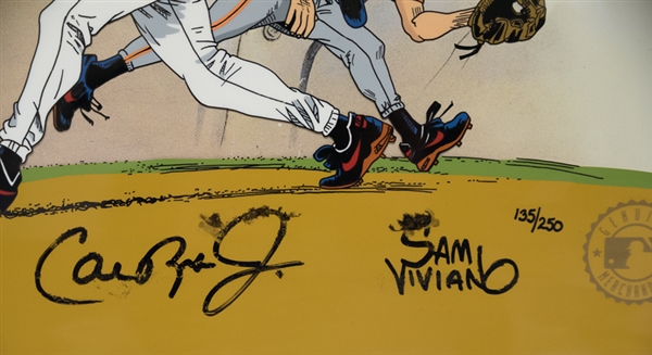 Cal Ripken Jr & Carl Yastrzemski Signed Siricel Prints - JSA