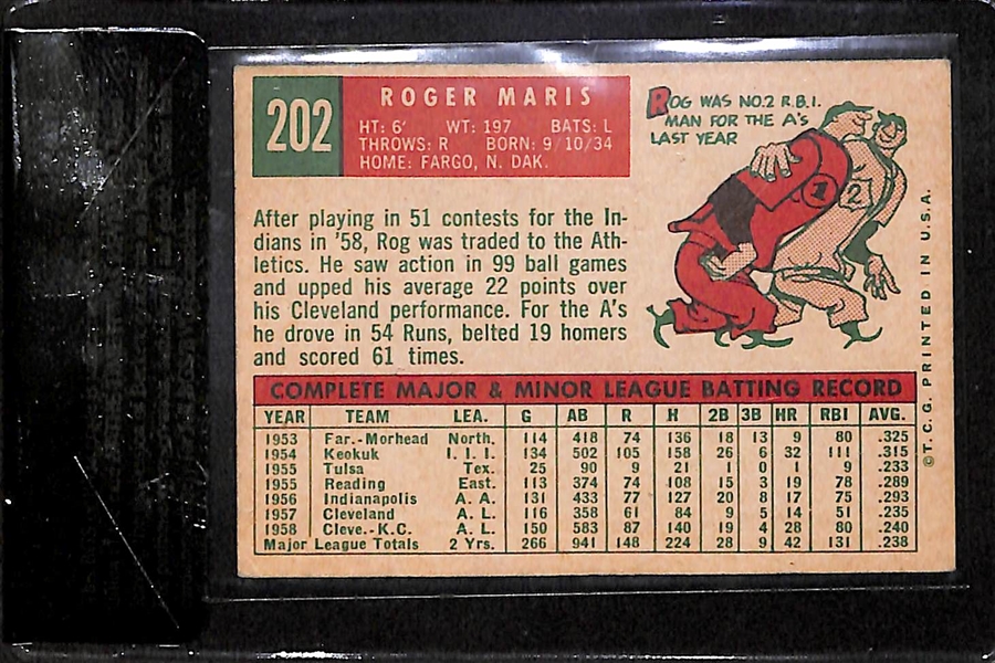 1959 Topps #202 Roger Maris BVG 5