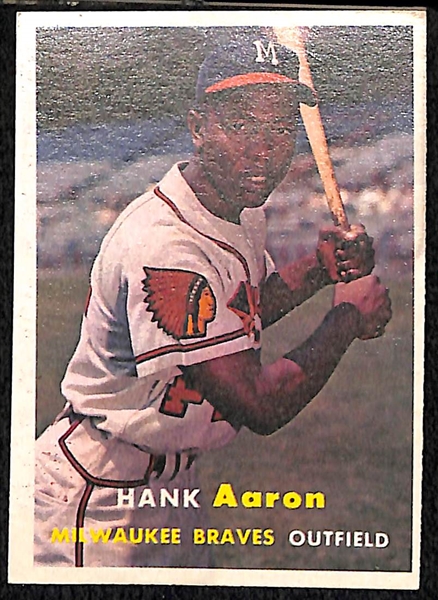 1957 Topps #20 Hank Aaron Card