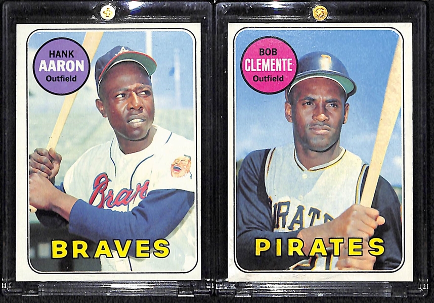 1969 Topps Roberto Clemente & Hank Aaron Cards
