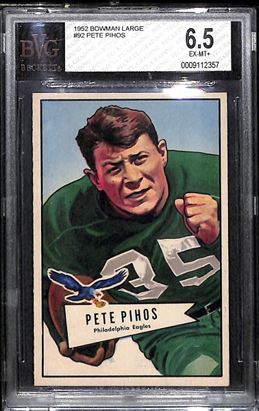 1952 Bowman Large #92 Pete Pihos BVG 6.5
