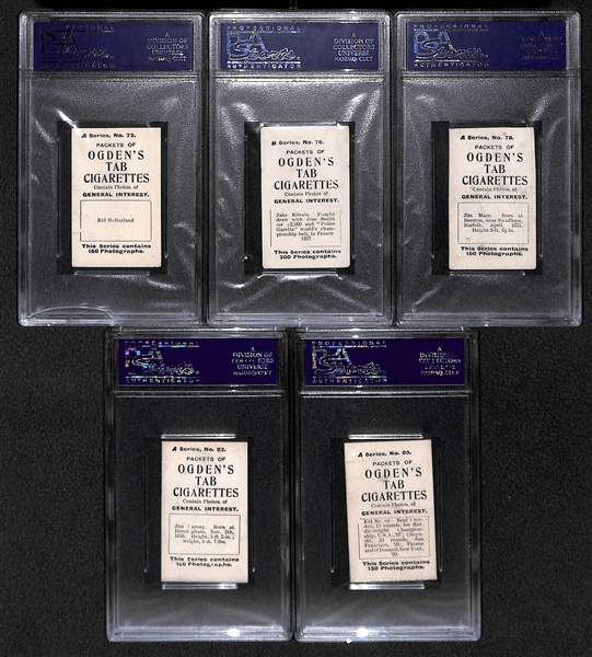 Lot Of 5 1909 Ogden's Boxing Cards PSA Altered w. McCoy