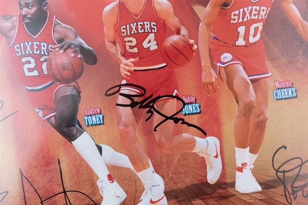 1983 Philadelphia 76ers Champions 16 x 20 Photo Signed by 6 Players