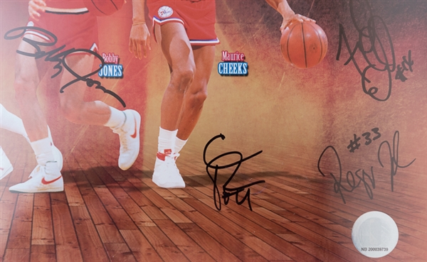 1983 Philadelphia 76ers Champions 16 x 20 Photo Signed by 6 Players