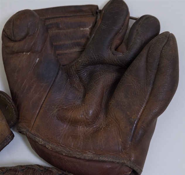 Lot Of 6 Vintage Baseball Gloves w. Jim Finnegan