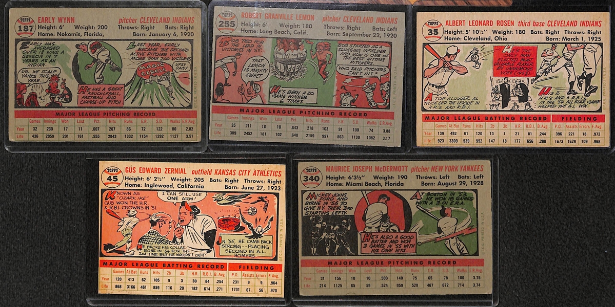 Lot of 72 1956 Topps Baseball Cards w. Early Wynn
