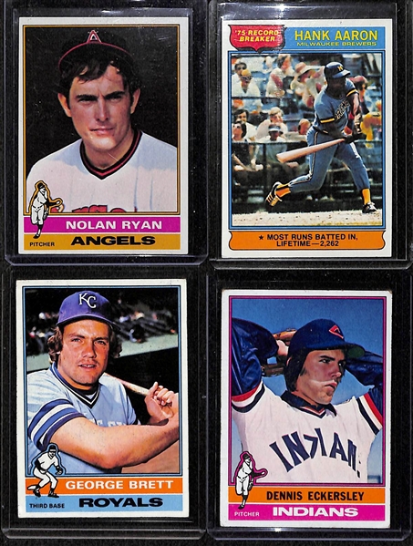 1976 Topps Complete Baseball Set w. Eckersley Rookie Card & George Brett 2nd Year Cards