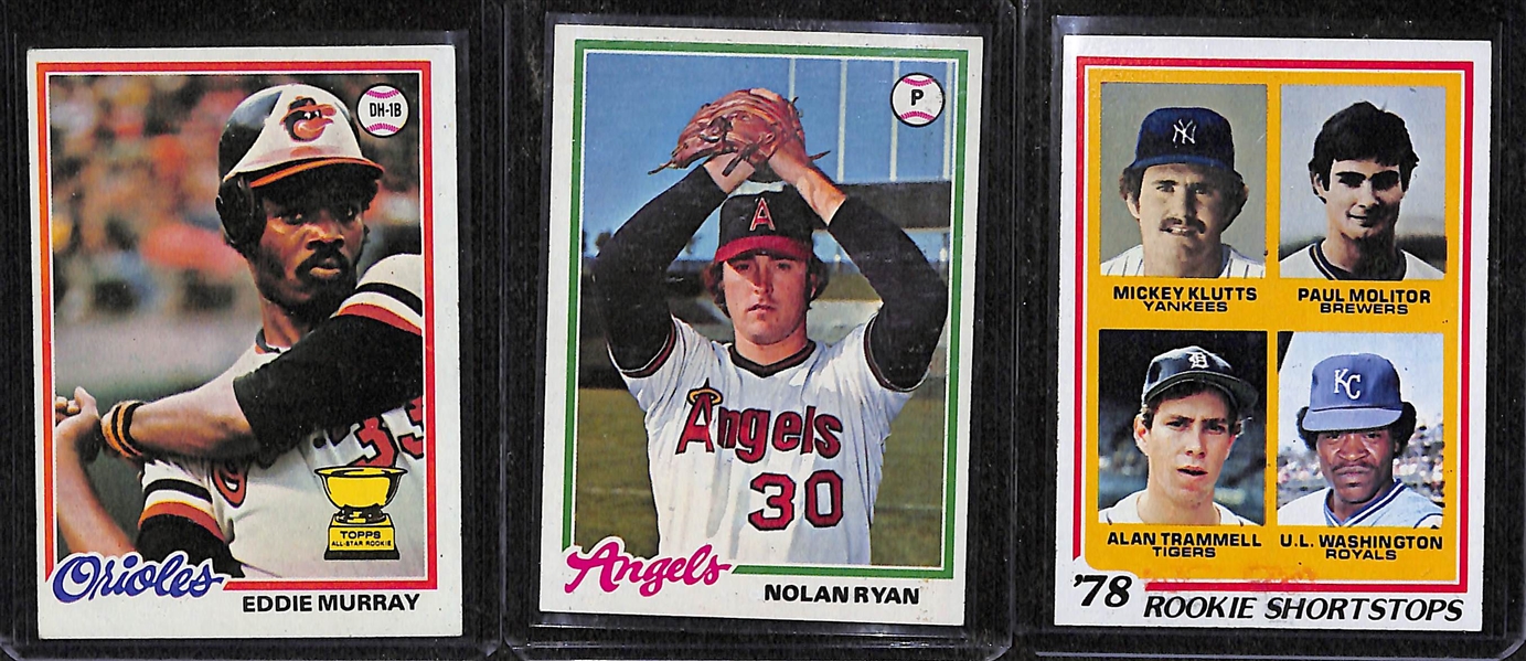 1978 Topps Complete Baseball Set w. Eddie Murray & Molitor/Trammell Rookie Cards