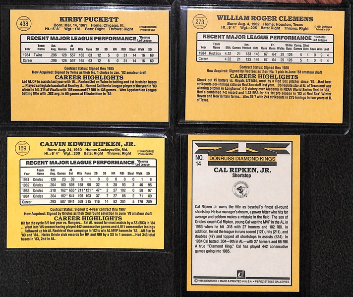 1985 Donruss Complete Baseball Set w. Puckett & Clemens Rookie Cards
