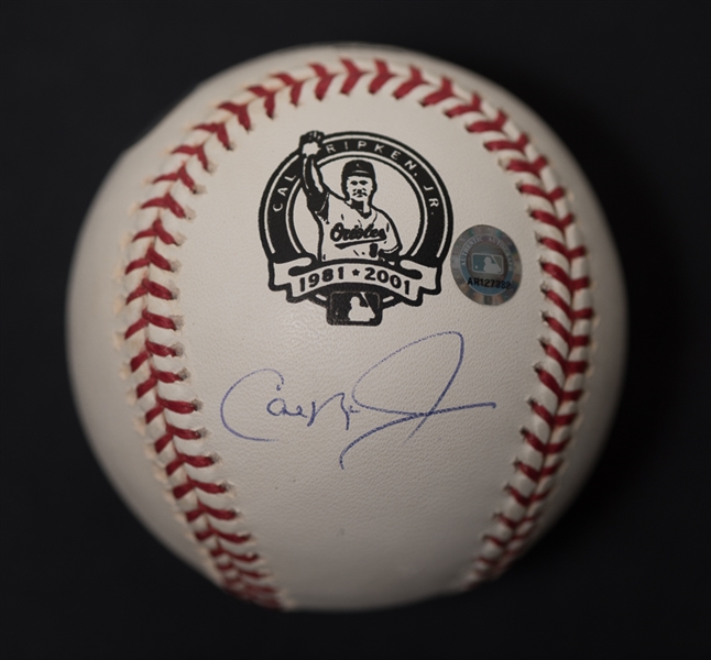 Lot Of 2 Cal Ripken Jr Signed Commemorative Baseballs MLB/JSA COA