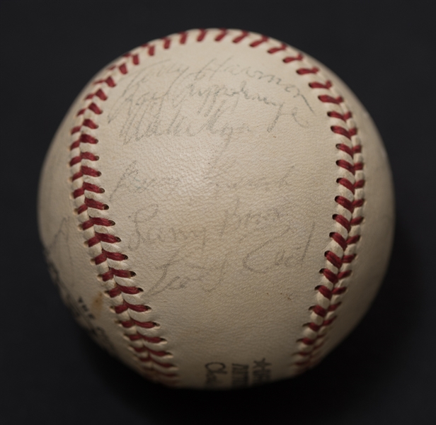 1970 Phillies Team Signed Baseball w. 22 Autographs w. Larry Bowa & Rick Wise