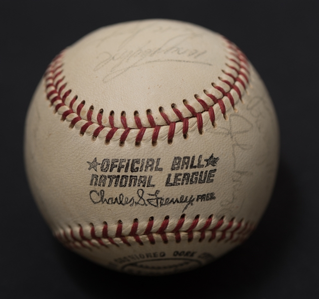 1970 Phillies Team Signed Baseball w. 22 Autographs w. Larry Bowa & Rick Wise