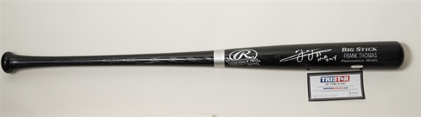 Frank Thomas Signed & Inscribed Black Bat - Tristar