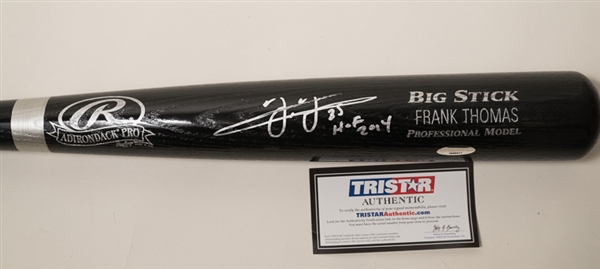 Frank Thomas Signed & Inscribed Black Bat - Tristar