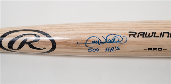 Gary Sheffield Signed & Inscribed Rawlings Baseball Bat - Leaf