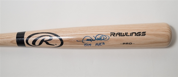 Gary Sheffield Signed & Inscribed Rawlings Baseball Bat - Leaf