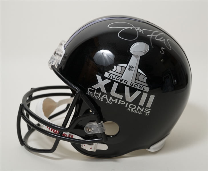 Joe Flacco Signed Super Bowl XLVII Full Size Helmet - JSA