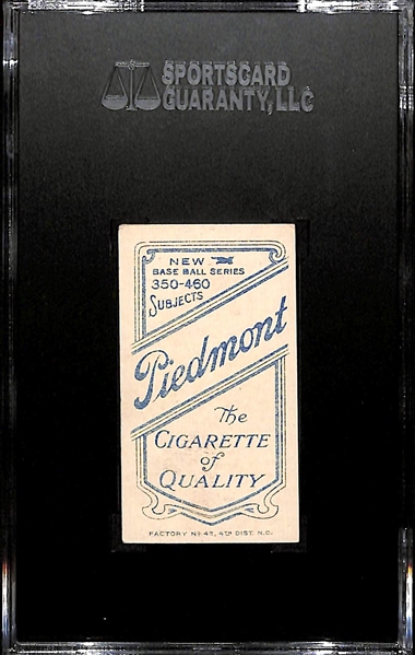 1911 T206 Frank Chance - Yellow Portrait - Piedmont Back - SGC 60 (5) - HOF - Factory 42!