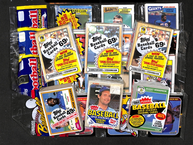 Lot Of 10 Baseball & Football Unopened Cello & Rack Packs