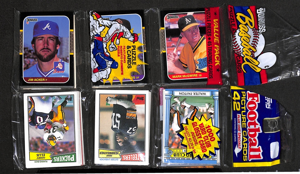 Lot Of 10 Baseball & Football Unopened Cello & Rack Packs