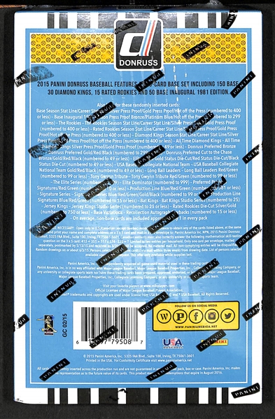 2015 Donruss Baseball Sealed Hobby Box
