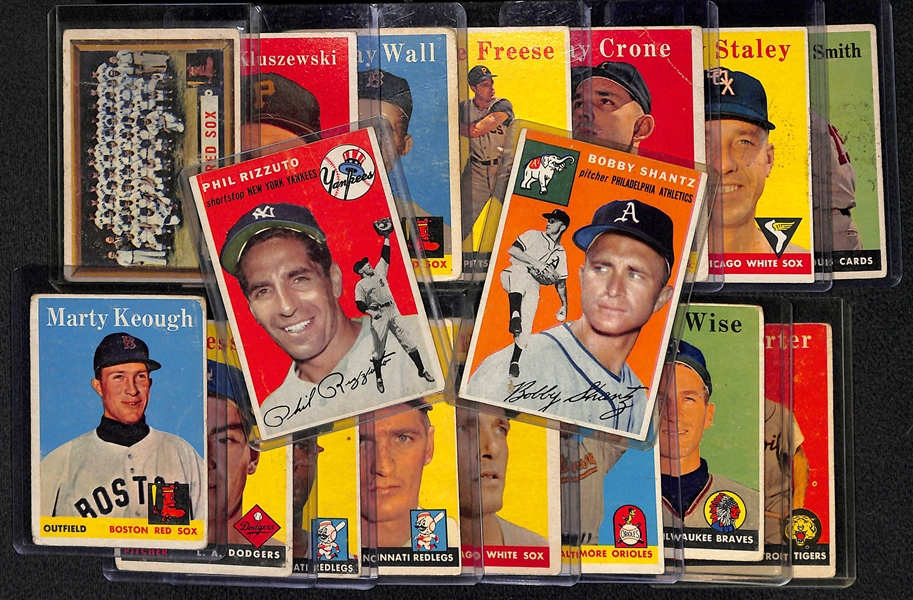 Lot of 17 Topps Baseball Cards 1954-1958 (Phil Rizzuto)