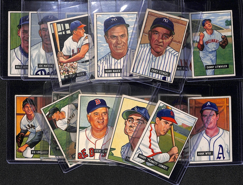 Lot Of 20 1951 Bowman Cards w. Casey Stengel